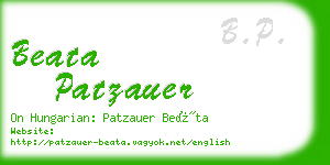 beata patzauer business card